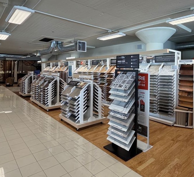 hardsurface displays in the flooring showroom 