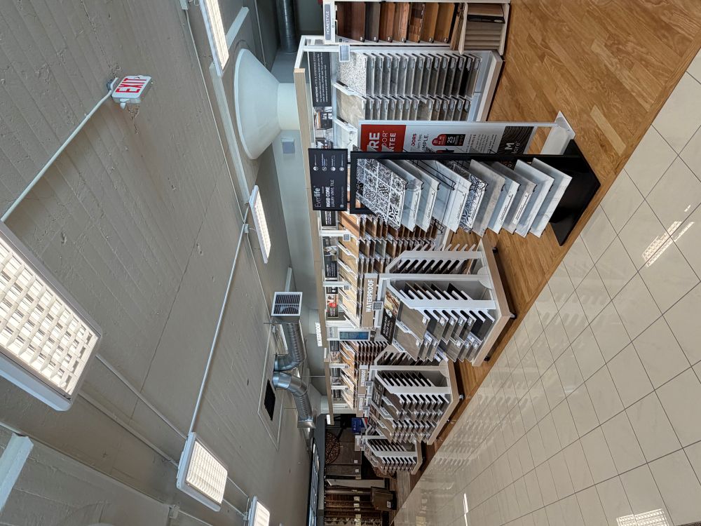 hardsurface displays in the flooring showroom 